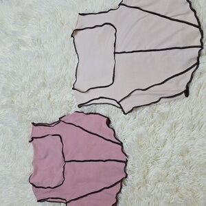 Pink and Cream Sleeveless Tops 2pack